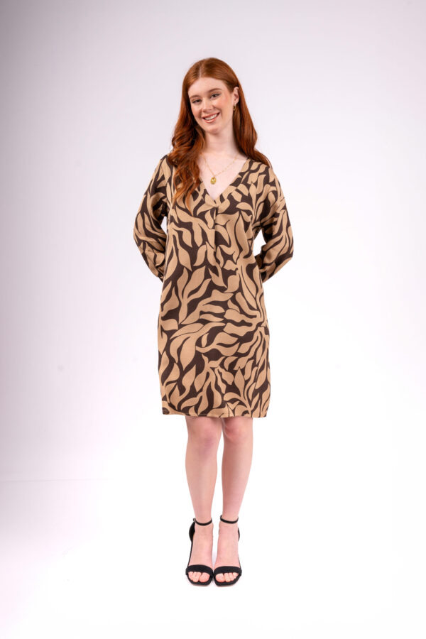 Vestido Bari Manga Larga - Sabbia