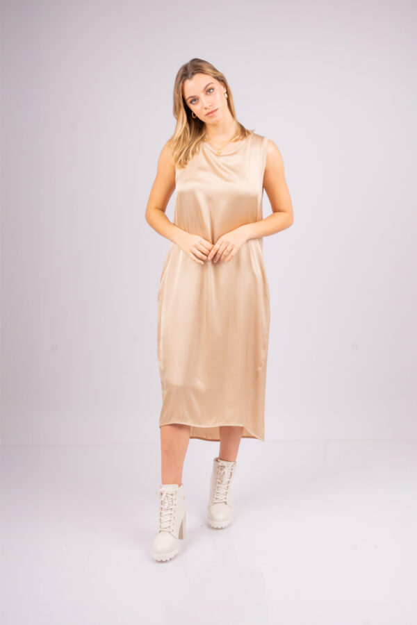 Vestido Porto Venere Manga Cero - Sabbia - Imagen 2