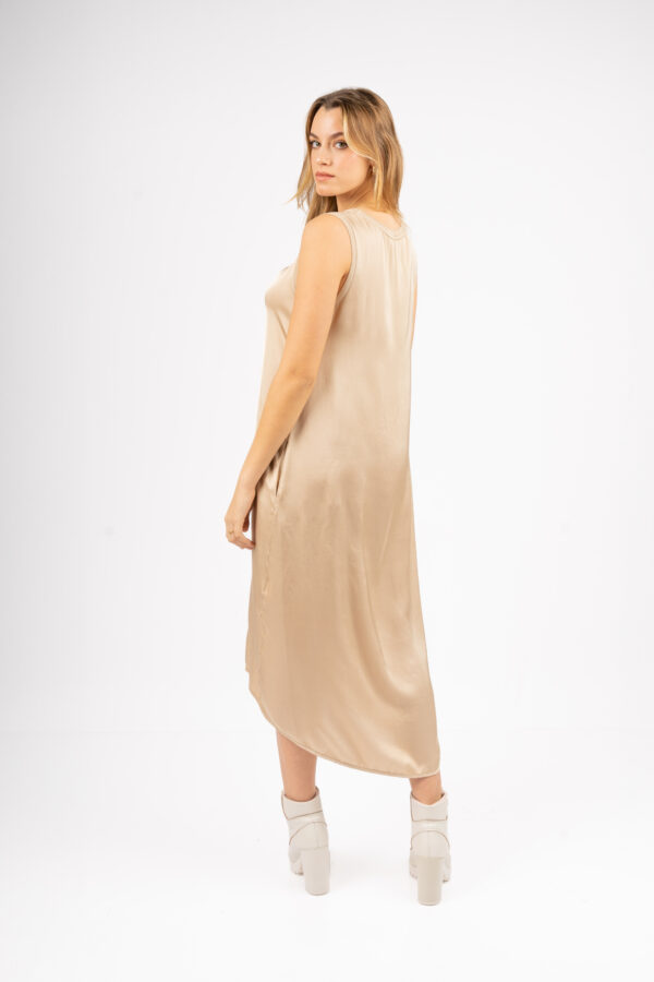 Vestido Porto Venere Manga Cero - Sabbia - Imagen 3