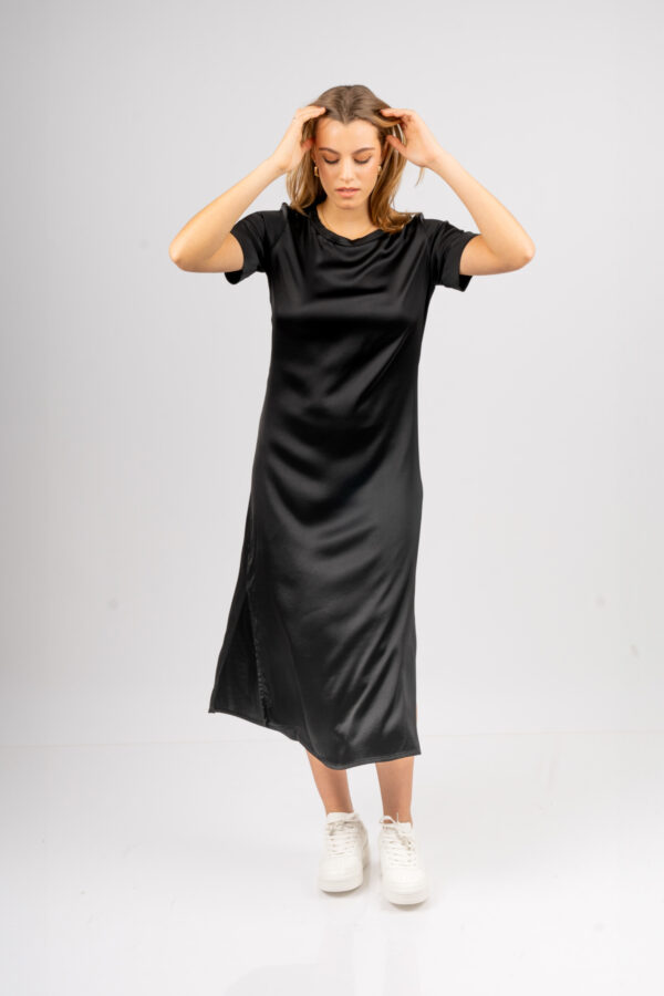 Vestido Porto Venere Manga Corta - Nero