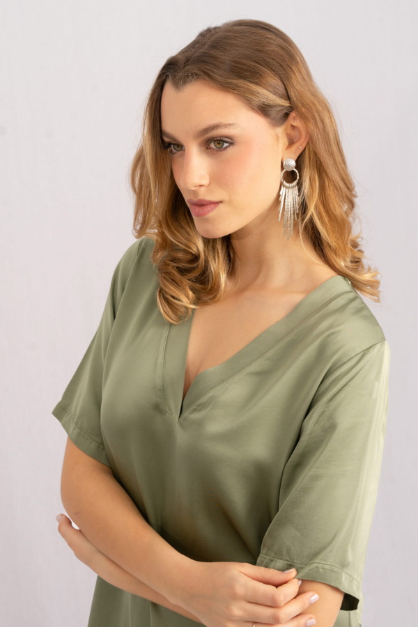 Vestido Porto Venere corto - Verde Salvia - Imagen 2