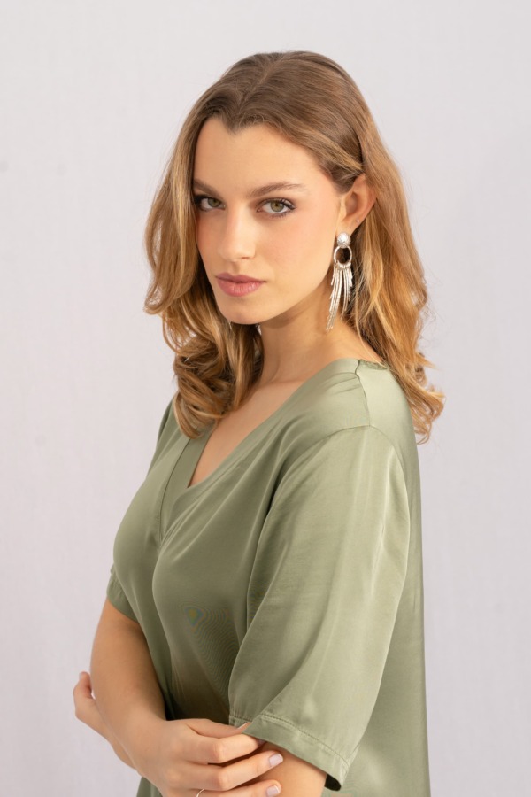 Vestido Porto Venere corto - Verde Salvia - Imagen 4