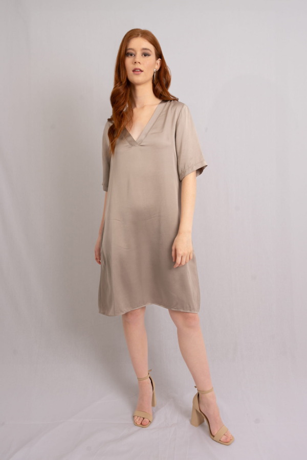 Vestido Porto Venere corto - Fango - Imagen 3