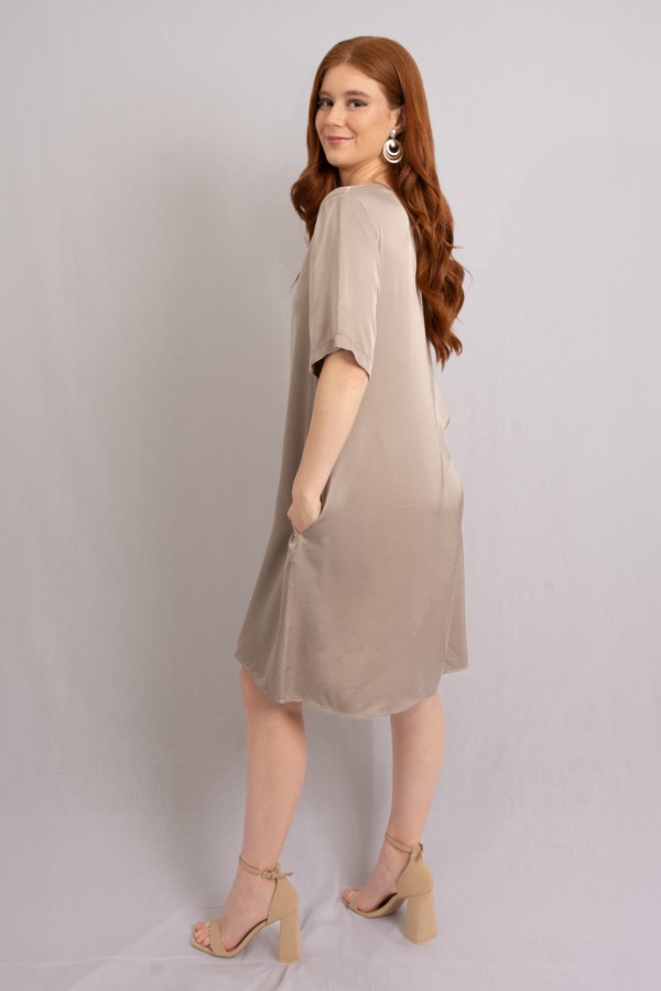 Vestido Porto Venere corto - Fango - Imagen 2