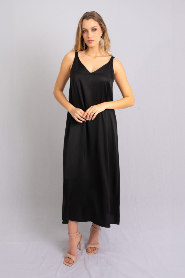 Vestido Porto Venere tira drapeada - Nero