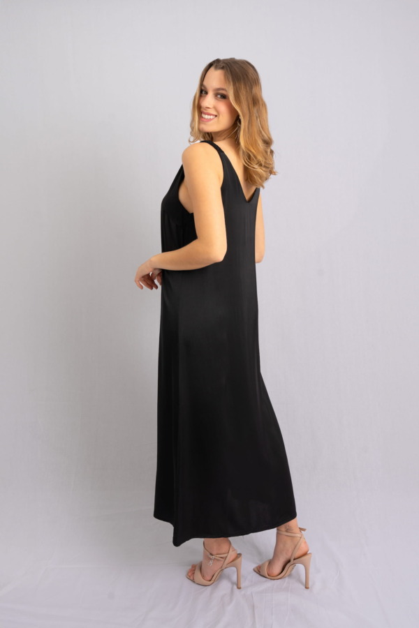 Vestido Porto Venere tira drapeada - Nero - Imagen 3