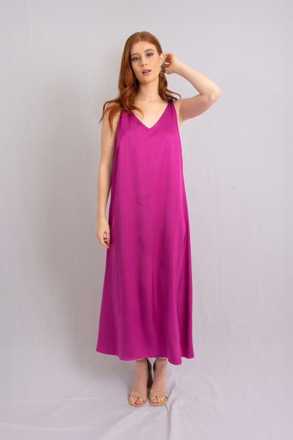 Vestido Porto Venere tira drapeada - Berry