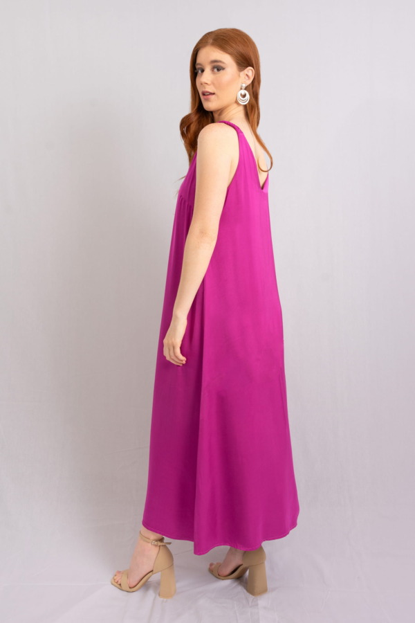 Vestido Porto Venere tira drapeada - Berry - Imagen 4