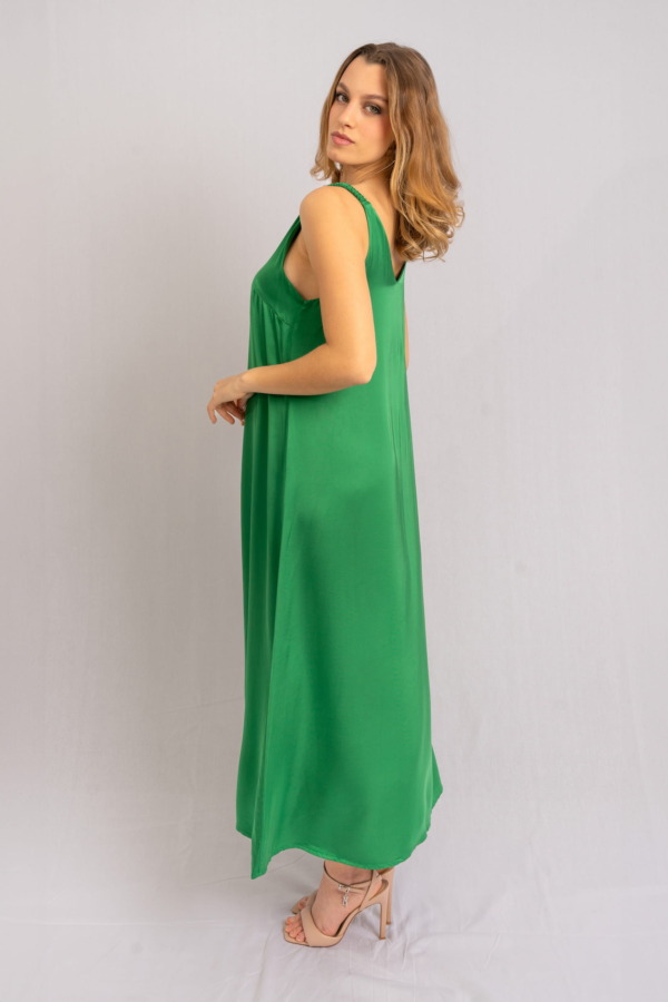 Vestido Porto Venere Tira Drapeada - Verde - Imagen 2