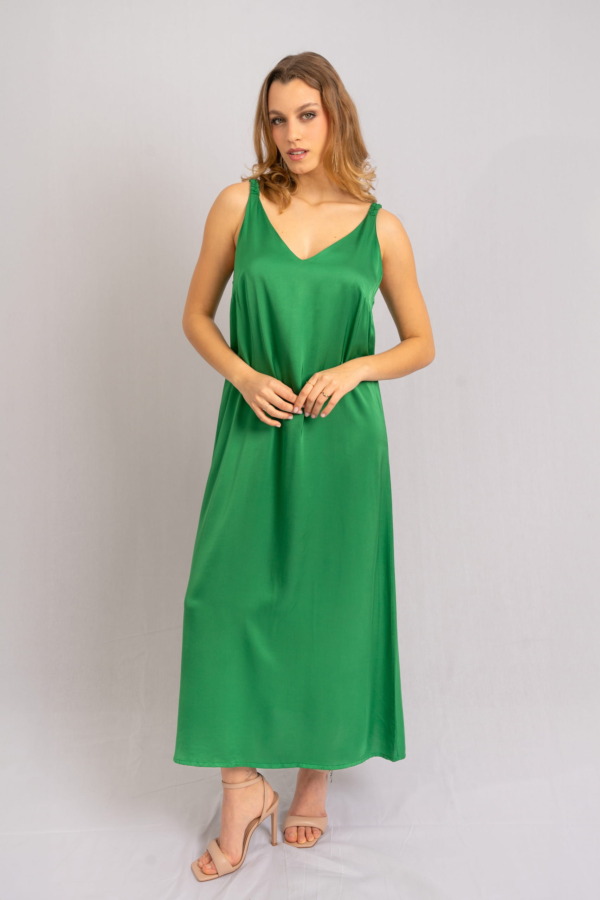 Vestido Porto Venere Tira Drapeada - Verde - Imagen 3