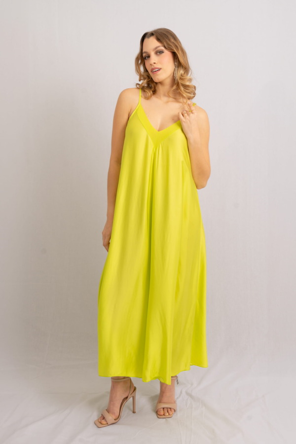 Vestido Porto Venere Tira con gasa - Verde ácido