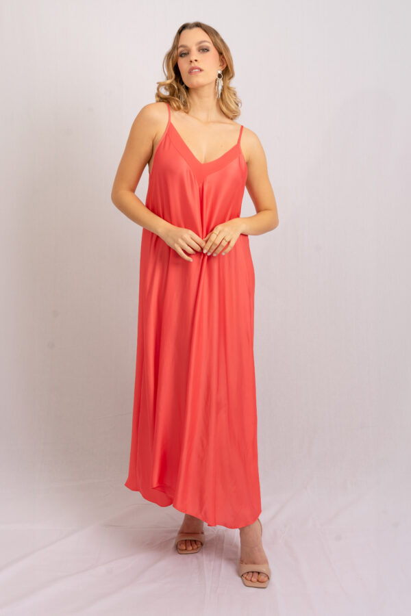 Vestido Porto Venere Tira con gasa - Aragosta - Imagen 2