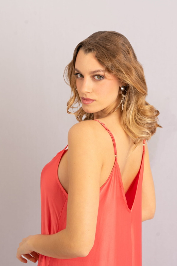 Vestido Porto Venere Tira con gasa - Aragosta - Imagen 3