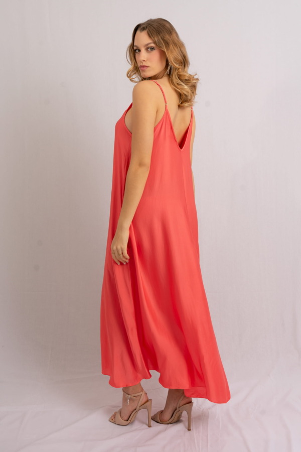 Vestido Porto Venere Tira con gasa - Aragosta - Imagen 4