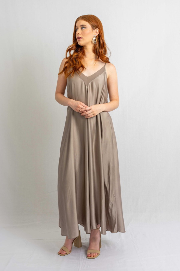 Vestido Porto Venere Tira con gasa - Fango - Imagen 2