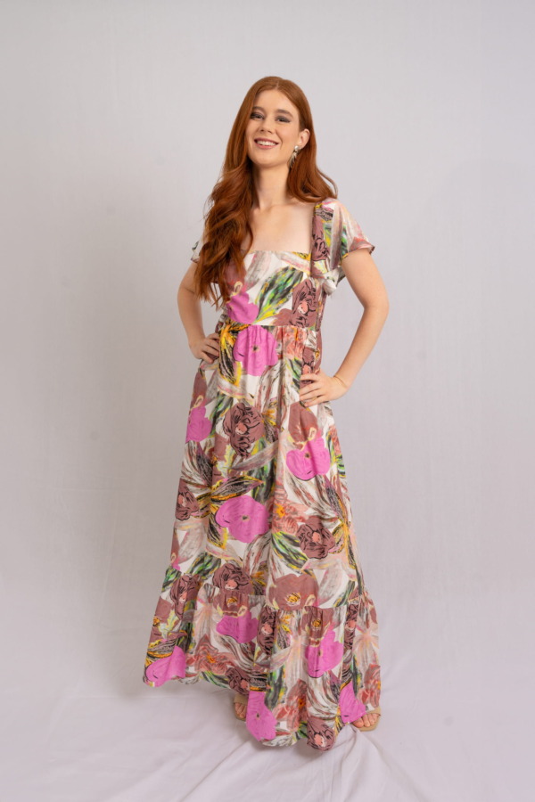Vestido  Palermo Manga Corta - Marrone - Imagen 3