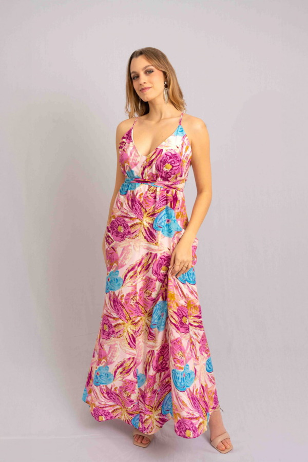 Vestido Palermo Tiras - Rosa Antico